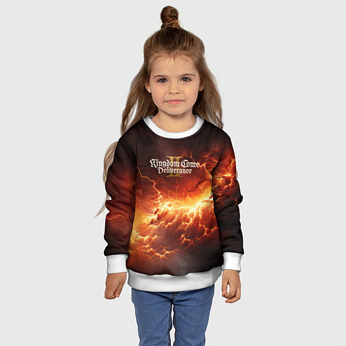 Детский свитшот Kingdom Come Deliverance 2 logo / 3D-Белый – фото 4