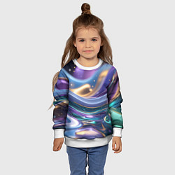 Свитшот детский Космическая краска, цвет: 3D-белый — фото 2