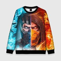Свитшот детский Mortal Kombat - Саб-зиро и Скорпион, цвет: 3D-черный
