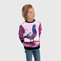 Свитшот детский Голубь в розовом, цвет: 3D-черный — фото 2