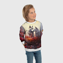 Свитшот детский Волчья верность, цвет: 3D-белый — фото 2