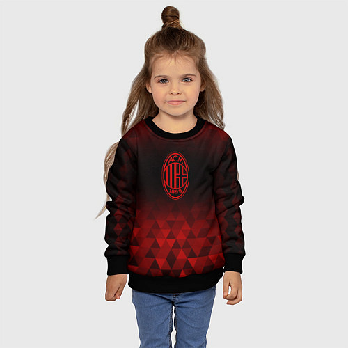 Детский свитшот AC Milan red poly / 3D-Черный – фото 4