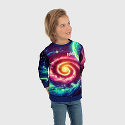 Свитшот детский Spiral galaxy - neon glow, цвет: 3D-синий — фото 2