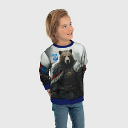 Свитшот детский Великан Руси медведь, цвет: 3D-синий — фото 2