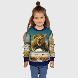 Свитшот детский Советский могучий медведь, цвет: 3D-синий — фото 2