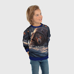 Свитшот детский Русский медведь - когти Отечества, цвет: 3D-синий — фото 2