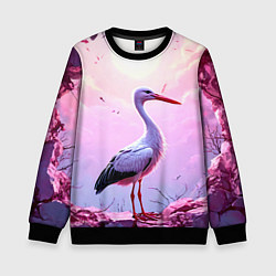 Детский свитшот Аист в розовых облаках