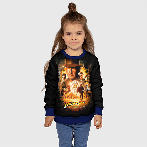 Детский свитшот Индиана Джонс: королевство хрустального черепа / 3D-Синий – фото 4