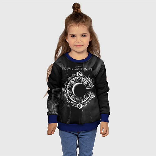 Детский свитшот Civilization VII / 3D-Синий – фото 4