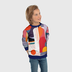 Свитшот детский Абстракция из фигур и линий, цвет: 3D-синий — фото 2