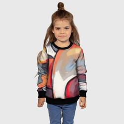 Свитшот детский Абстракция с кругами, цвет: 3D-черный — фото 2