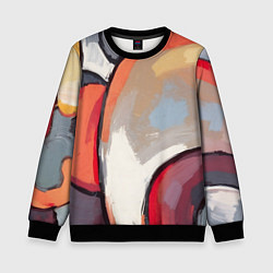 Свитшот детский Абстракция с кругами, цвет: 3D-черный