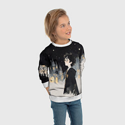 Свитшот детский Гарри Поттер в черной мантии, цвет: 3D-белый — фото 2