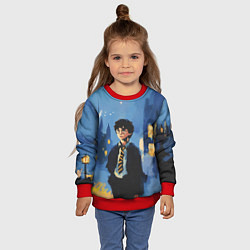 Свитшот детский Гарри Поттер рисунок акварелью, цвет: 3D-красный — фото 2