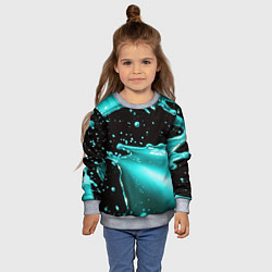 Свитшот детский Разрыв голубой краски, цвет: 3D-меланж — фото 2
