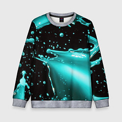 Свитшот детский Разрыв голубой краски, цвет: 3D-меланж