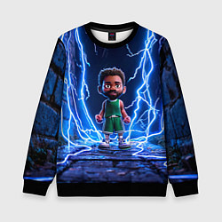 Детский свитшот Браун Джейлен в разрядах молний