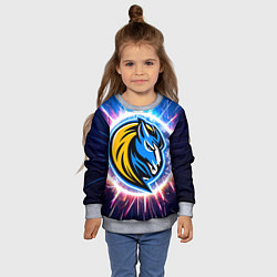 Свитшот детский Даллас Маверикс логотип в искрах, цвет: 3D-меланж — фото 2
