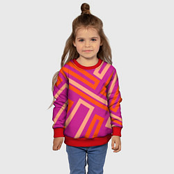 Свитшот детский Прямоугольники по диагонали-фиолетовый, оранжевый, цвет: 3D-красный — фото 2