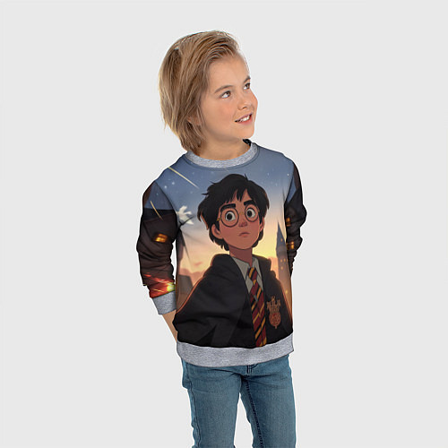 Детский свитшот Загадочный Гарри Поттер / 3D-Меланж – фото 3