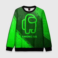 Детский свитшот Among Us - green gradient