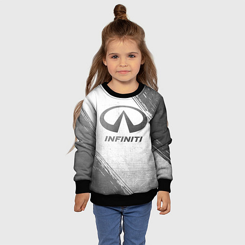 Детский свитшот Infiniti - white gradient / 3D-Черный – фото 4