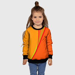 Свитшот детский Оранжевый с красным абстрактный с текстурой, цвет: 3D-черный — фото 2