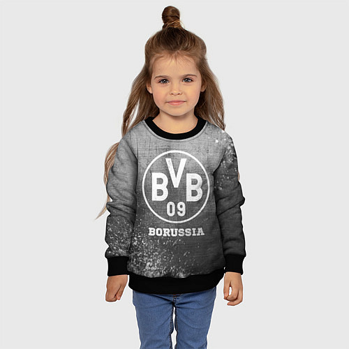 Детский свитшот Borussia - grey gradient / 3D-Черный – фото 4