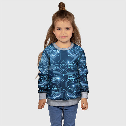 Детский свитшот Системная плата / 3D-Меланж – фото 4