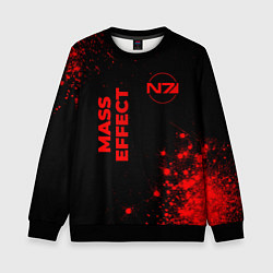 Свитшот детский Mass Effect - red gradient вертикально, цвет: 3D-черный