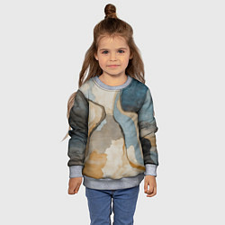 Свитшот детский Абстракция с песком и водой, цвет: 3D-меланж — фото 2