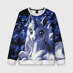 Детский свитшот Единорог - синий рог