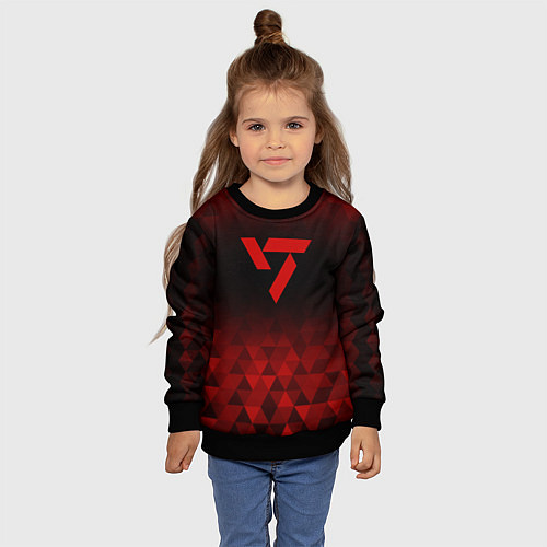 Детский свитшот Seventeen red poly / 3D-Черный – фото 4