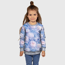 Свитшот детский Цветы в туманности, цвет: 3D-меланж — фото 2