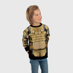 Свитшот детский Бронежилет цвета хаки армейский, цвет: 3D-черный — фото 2
