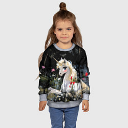 Свитшот детский Единорожка с золотыми копытами, цвет: 3D-меланж — фото 2