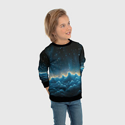 Свитшот детский Облака и черное небо текстура, цвет: 3D-черный — фото 2