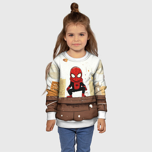 Детский свитшот Мини человек-паук / 3D-Белый – фото 4