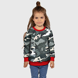 Свитшот детский Темно зеленый камуфляж, цвет: 3D-красный — фото 2