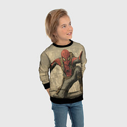 Свитшот детский Человек-паук готов спасать мир, цвет: 3D-черный — фото 2
