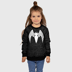 Свитшот детский Знак венома с текстурой симбиота, цвет: 3D-черный — фото 2
