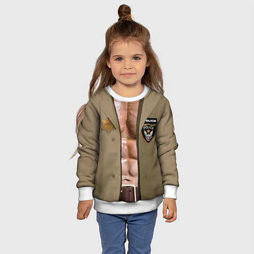 Детский свитшот Костюм полицейского шерифа из GTA / 3D-Белый – фото 4