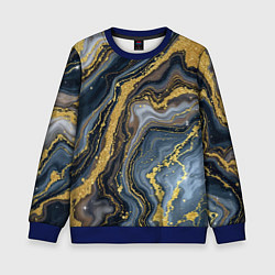 Свитшот детский Золотые диагонали, цвет: 3D-синий