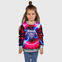 Свитшот детский Metallica - neon glow, цвет: 3D-меланж — фото 2