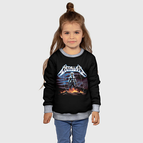 Детский свитшот Metallica - neon fantasy / 3D-Меланж – фото 4