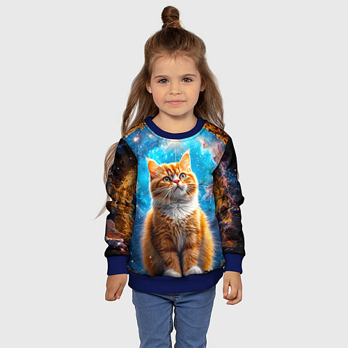 Детский свитшот Манчкин в космосе / 3D-Синий – фото 4