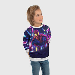 Свитшот детский Человек паук с желтыми глазами, цвет: 3D-белый — фото 2