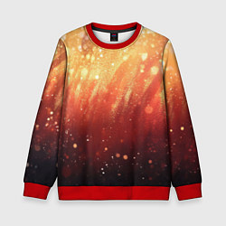 Свитшот детский Желто-красная текстура блестящая, цвет: 3D-красный