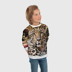 Свитшот детский Королевский леопард, цвет: 3D-белый — фото 2