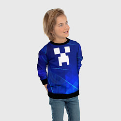 Свитшот детский Minecraft blue poly, цвет: 3D-черный — фото 2